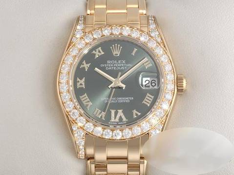  Rolex Pearlmaster 34 81158 2016 Gelbgold 750 Diamanten Automatik Gold Medium 