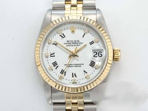  Rolex Datejust 31 Medium Stahl Gelbgold 750 Diamanten Automatik Stainless Steel 18kt Yellow Gold Stahl Jubilé-band Chronometer Oyster White Dial 