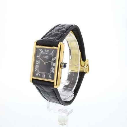  Cartier Tank Vermeil Must Large Vermeil Black Roman Dial 