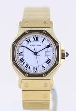 Thumbnail von Cartier Santos Octagon 30mm Medium 18K Gold Luxusuhr Automatic rar