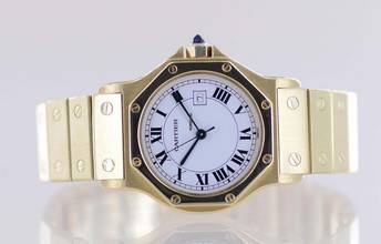 Thumbnail von Cartier Santos Octagon 30mm Medium 18K Gold Luxusuhr Automatic rar