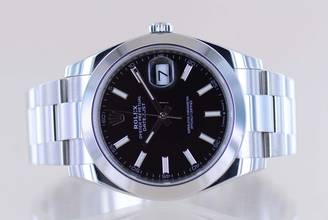 Thumbnail von Rolex Datejust 41 Black Stick Dial B+P 126300 Automatic schwarz Top