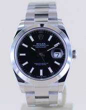 Thumbnail von Rolex Datejust 41 Black Stick Dial B+P 126300 Automatic schwarz Top