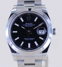 Thumbnail von Rolex Datejust 41 Black Stick Dial B+P 126300 Automatic schwarz Top
