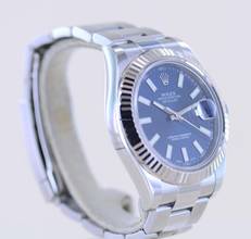 Thumbnail von Rolex Datejust II Stahl Weißgold Oyster blue Stick Dial 41mm blau B+P