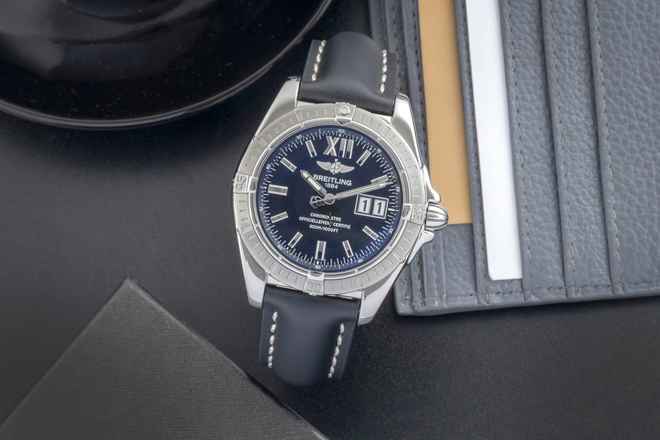  Breitling Cockpit Galatic Big Date Edelstahl Automatik Herrenuhr Ref. A49350 Klassiker 