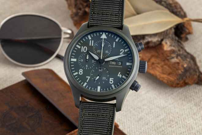  IWC Fliegeruhr Chronograph Top Gun Keramik / Titan Automatik Ref. IW389106 B&P 