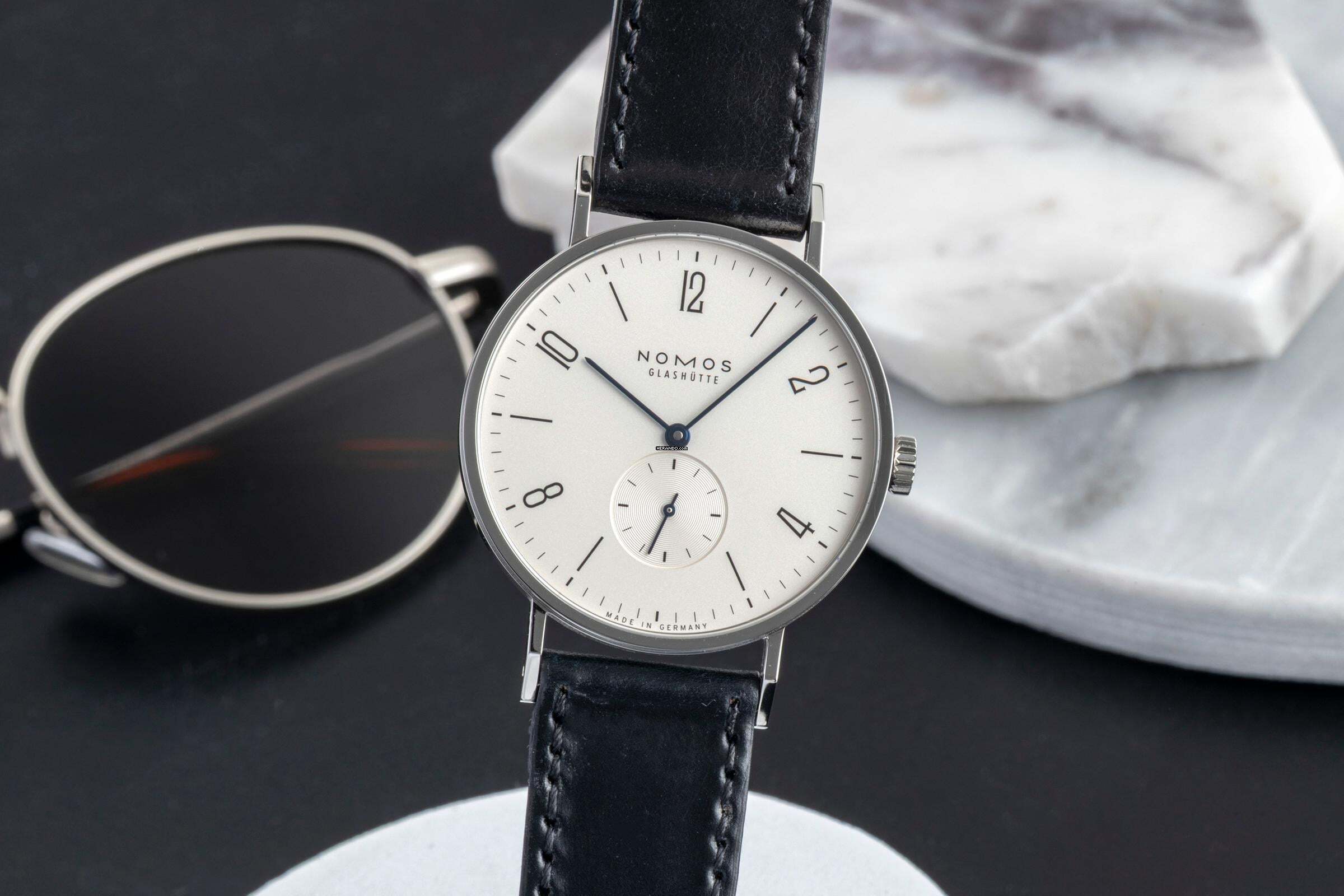 NOMOS Tangente 38 Stahl Handaufzug Herrenuhr Ref. 164 Box & Papiere 2025