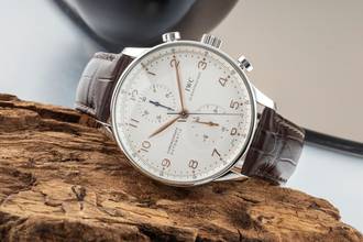 Thumbnail von IWC Portugieser Chronograph Stahl Automatik Herrenuhr Ref. IW371401 B&P 2000