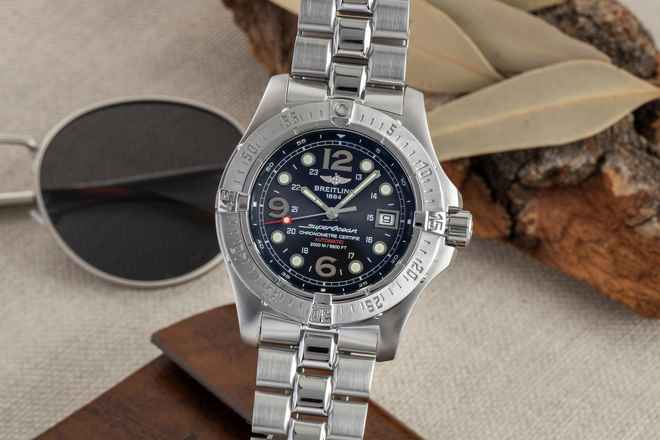  Breitling Superocean Steelfish Chronometre 2000M Steelfish Stahl Automatik Ref. A17390 B&P 
