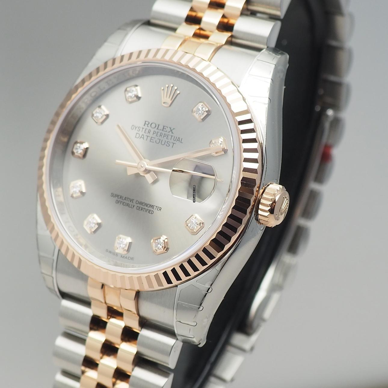 Rolex Datejust 36 Diamonds 116231 Stahl RoséGold 18k/750 Box+docs Ungetragen verklebt!