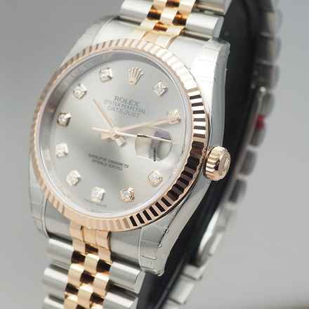  Rolex Datejust 36 Diamonds 116231 Stahl RoséGold 18k/750 Box+docs Ungetragen verklebt! 