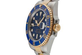 Thumbnail von Rolex Submariner Date acier / or Bluesy réf. 116613LB boîte et papiers 2015