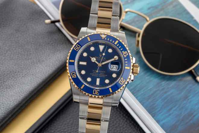 Rolex Submariner Date Stahl / Gold Bluesy Ref. 116613LB Box & Papiere 2015