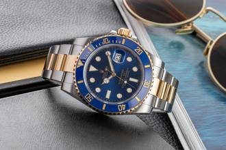Thumbnail von Rolex Submariner Date acier / or Bluesy réf. 116613LB boîte et papiers 2015