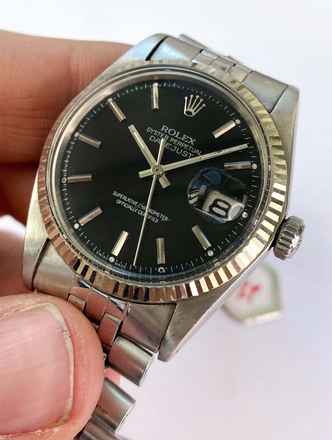 Rolex Datejust 36 Обслуженный Datejust 36 мм Винтажные черные восстановленные циферблаты ref 1601, датируемые 1967 годом 1601