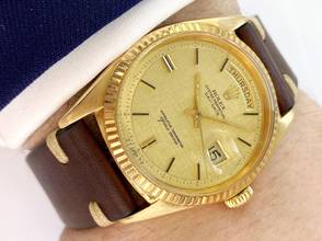 Thumbnail von Rolex Day-Date 36 36mm Vintage Solid Gold Linen Sigma Dial 1803 1803