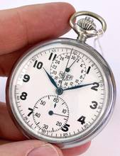 Thumbnail von Tegoroczny vintage zegarek kieszonkowy z chronografem stal 52mm zegarek kieszonkowy stalowy zegarek na torbę