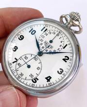 Thumbnail von Tegoroczny vintage zegarek kieszonkowy z chronografem stal 52mm zegarek kieszonkowy stalowy zegarek na torbę