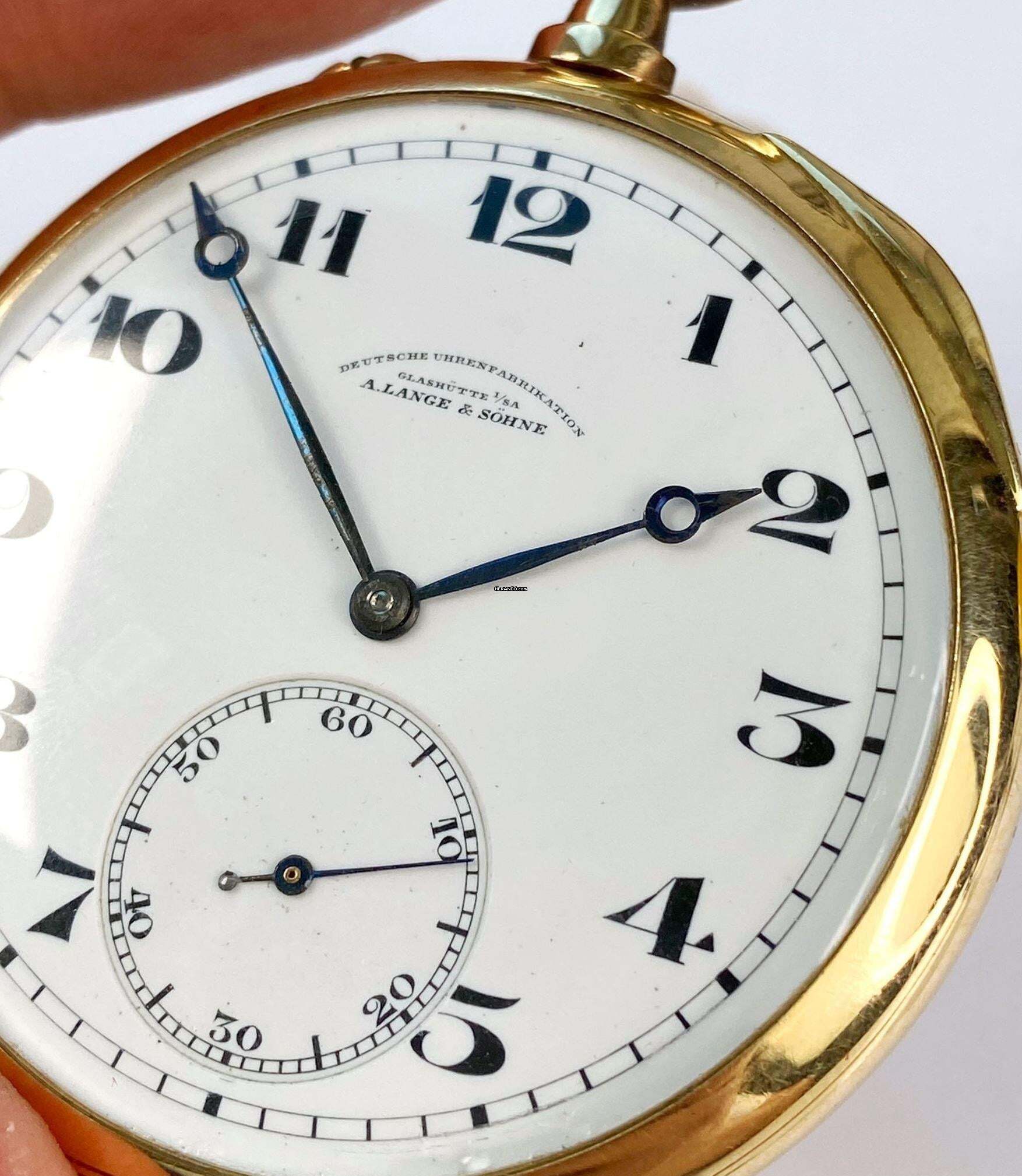 A. Lange & Söhne Taschenuhr Pocket Watch Solid Gold Vollgold