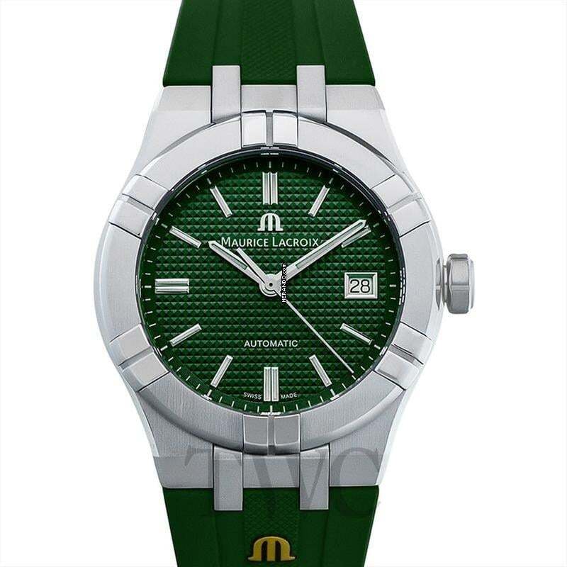 Reloj automático Maurice Lacroix AIKON con esfera verde NUEVO SET COMPLETO