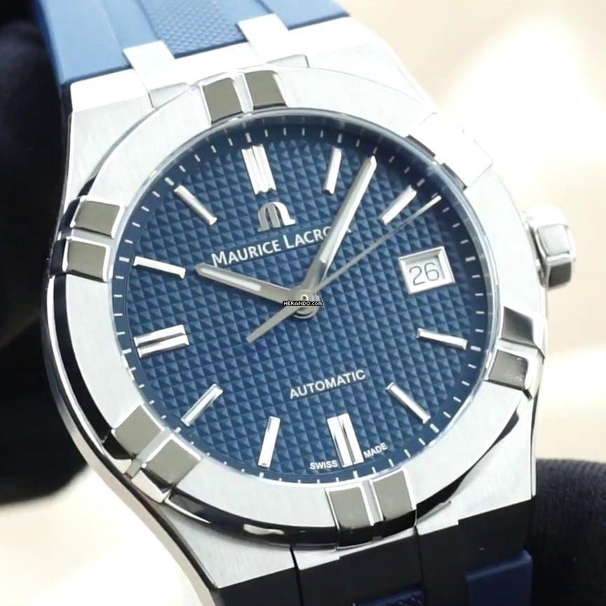 Maurice Lacroix AIKON Automatic Blue Dial Stainless Men's Watch NEW FULL SET