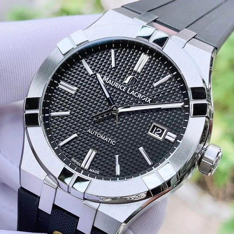 Maurice Lacroix AIKON Automatisch Zwart Uurwerk Roestvrij Stalen Herenhorloge NIEUW VOLLEDIG SET