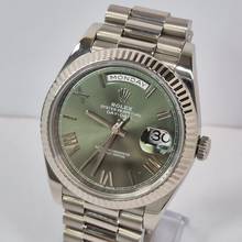 Thumbnail von Rolex Day-Date 40 40mm Presidente Ouro Branco Olive Green Automático Completo