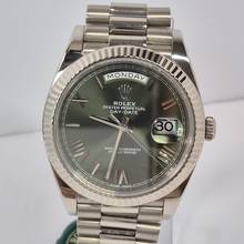 Thumbnail von Rolex Day-Date 40 40mm Presidente Ouro Branco Olive Green Automático Completo