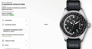 Thumbnail von IWC Fliegeruhr Worldtimer Pilot Fliegeruhr Worldtimer 326201 Stahl/Leder IWC Box