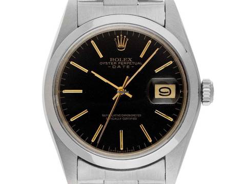  Rolex Oyster Perpetual Date Ref.1500 1975 Box&Beschreibung sehr gut Vintage Oyster Perpetual Date open 6/9 