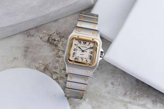 Thumbnail von Cartier Santos Galbée Date Edelstahl / Gold Medium Size Ref. W20011C4 Klassiker
