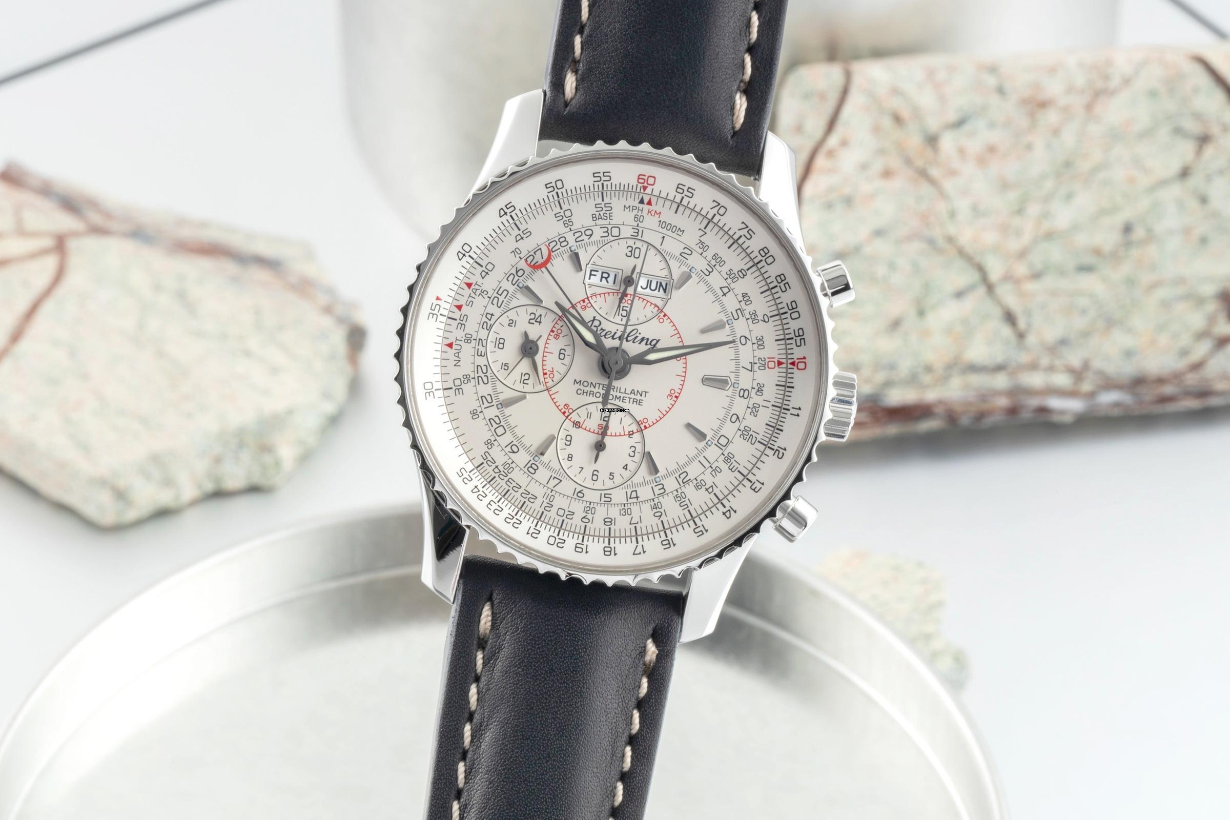 Breitling Montbrillant Datora Chronograph Stahl Automatik Ref. A2133012/G518 B&P