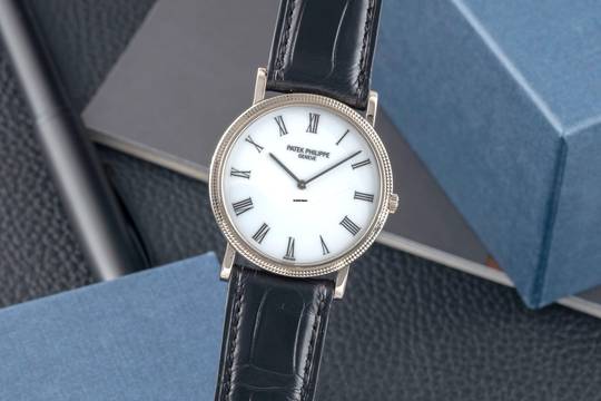  Patek Philippe Calatrava 18k (0,750) Weissgold Handaufzug Herrenuhr Ref. 3520/D 