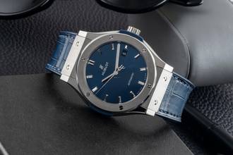Thumbnail von Hublot Classic Fusion Blue Titan Automatik Herrenuhr 542.NX.7170.LR B&P