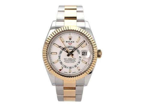 Rolex Sky-Dweller Edelstahl / Gelbgold 326933 Weiß