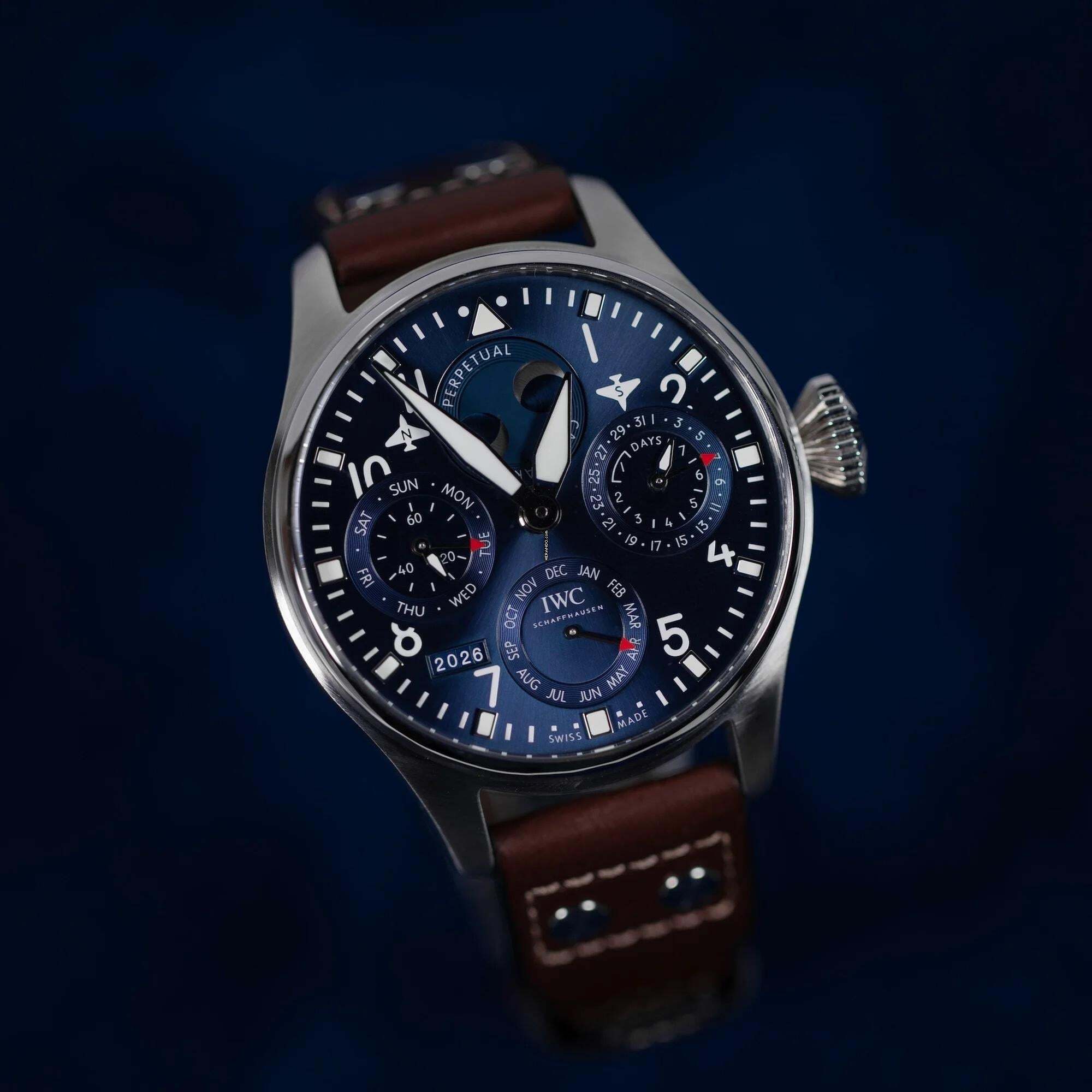 IWC Große Fliegeruhr Big Pilot Perpetual Calendar Vollständiges Set Offene undateierte Garantiekarte