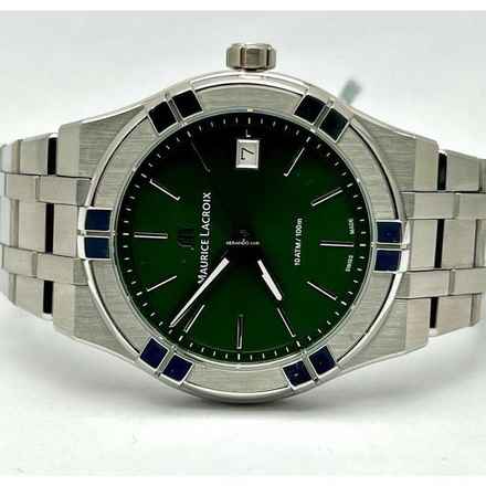 Maurice Lacroix AIKON Quartz Green Dial Pánské hodinky Nerezová ocel NOVÉ KOMPLETNÍ SADA