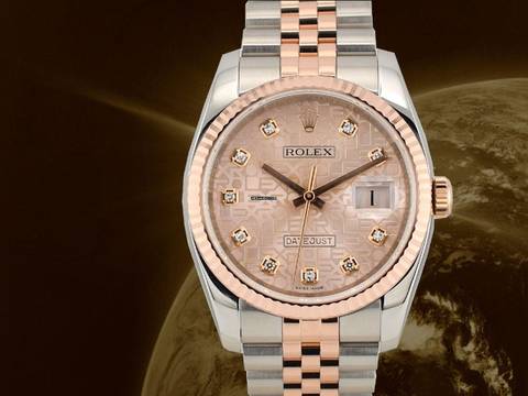 Rolex Datejust 36 Stainless Steel - Rose Gold Jubilee Diamond Dial