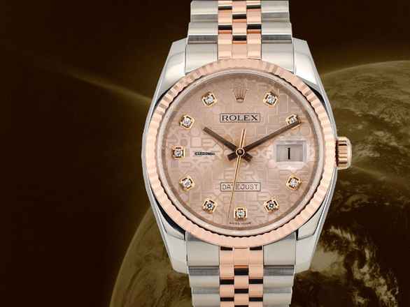  Rolex Datejust 36 Stainless Steel - Rose Gold Jubilee Diamond Dial 