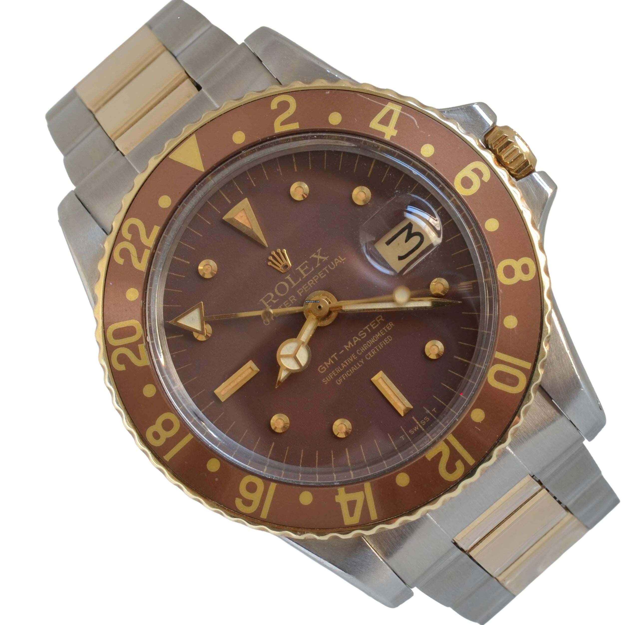 Rolex GMT-Master 1675 Tiger Eye nipple brown dial Rootbeer bezel 1973