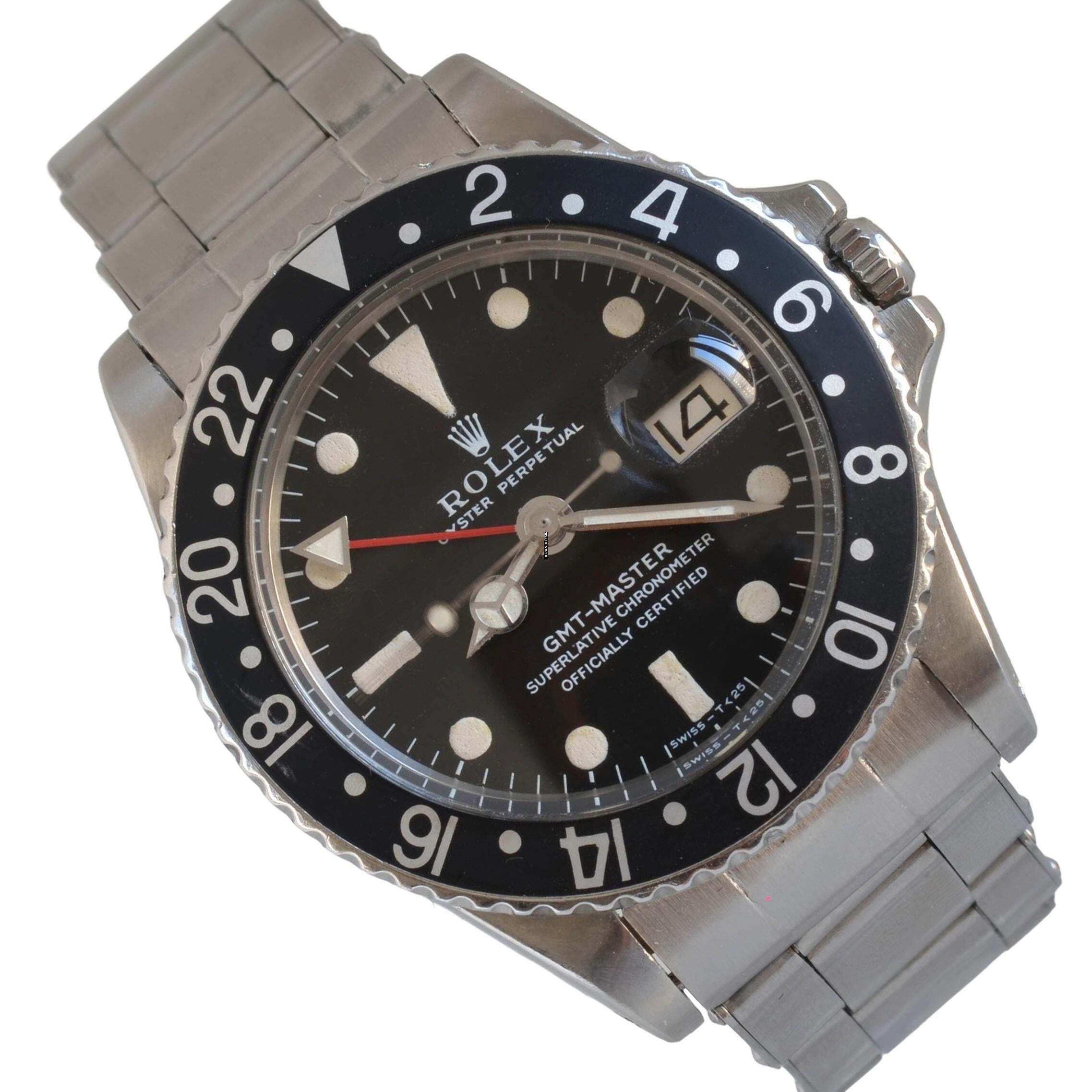 Rolex GMT-Master 1675 Long E to tritium Black bezel 1968