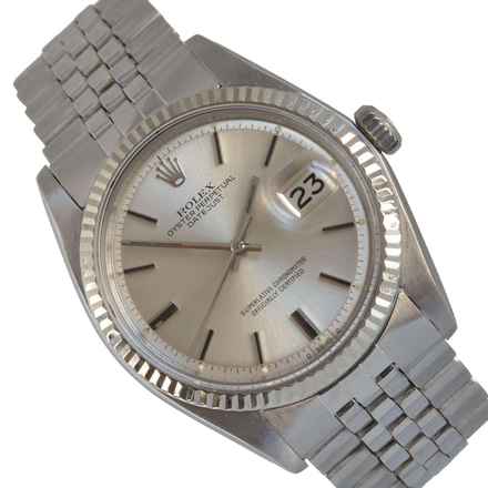 Rolex Datejust 36 1601 Soleil серебряный циферблат 1973 Полный комплект