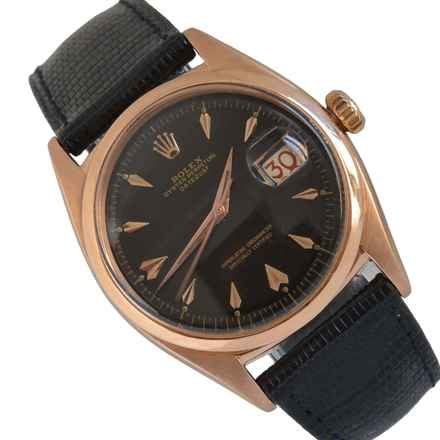 Rolex Datejust 36 6604 Ovettone Black gilt dial rose gold 18KT 1956 года