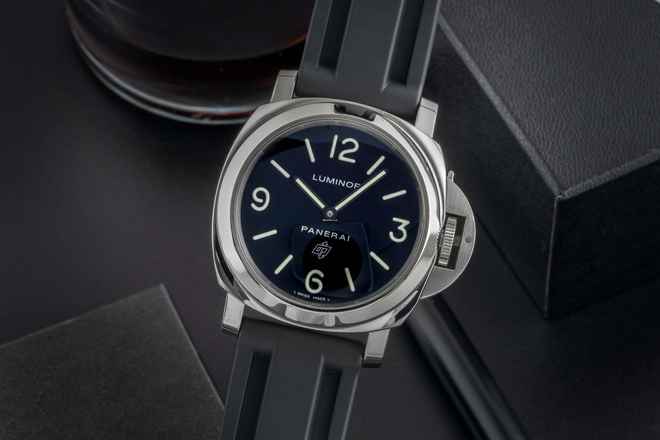  Panerai Luminor Base Logo 44 Stahl Handaufzug Herrenuhr Ref. PAM00000 B&P 2015 