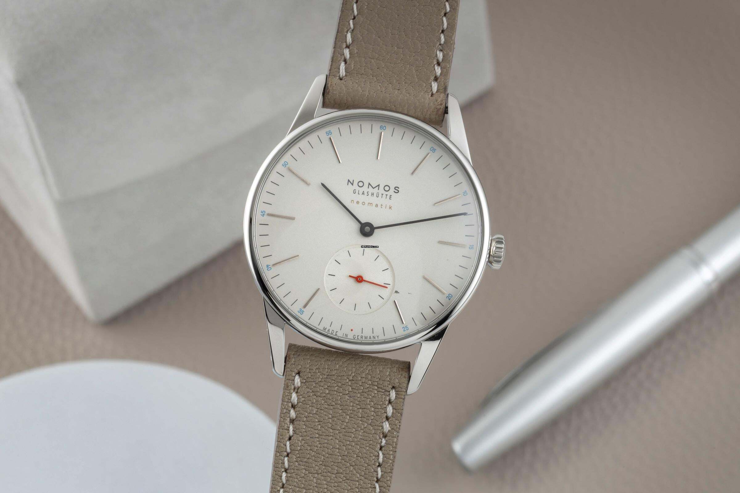 NOMOS Orion Neomatik Edelstahl Herrenuhr Ref. 392 Box & Papiere 2022