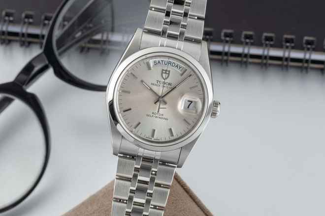  Tudor Prince Date Day Silver Dial Edelstahl Automatik Ref. 76200 