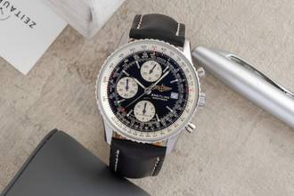 Thumbnail von Breitling Old Navitimer Chronograph Edelstahl Automatik Ref. A13322 B&P 1999
