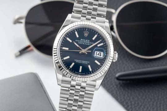  Rolex Datejust 36 Blue Dial Stahl / Weissgold Automatik Herrenuhr Ref. 126234 