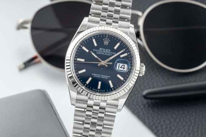  Rolex Datejust 36 Blue Dial Stahl / Weissgold Automatik Herrenuhr Ref. 126234 